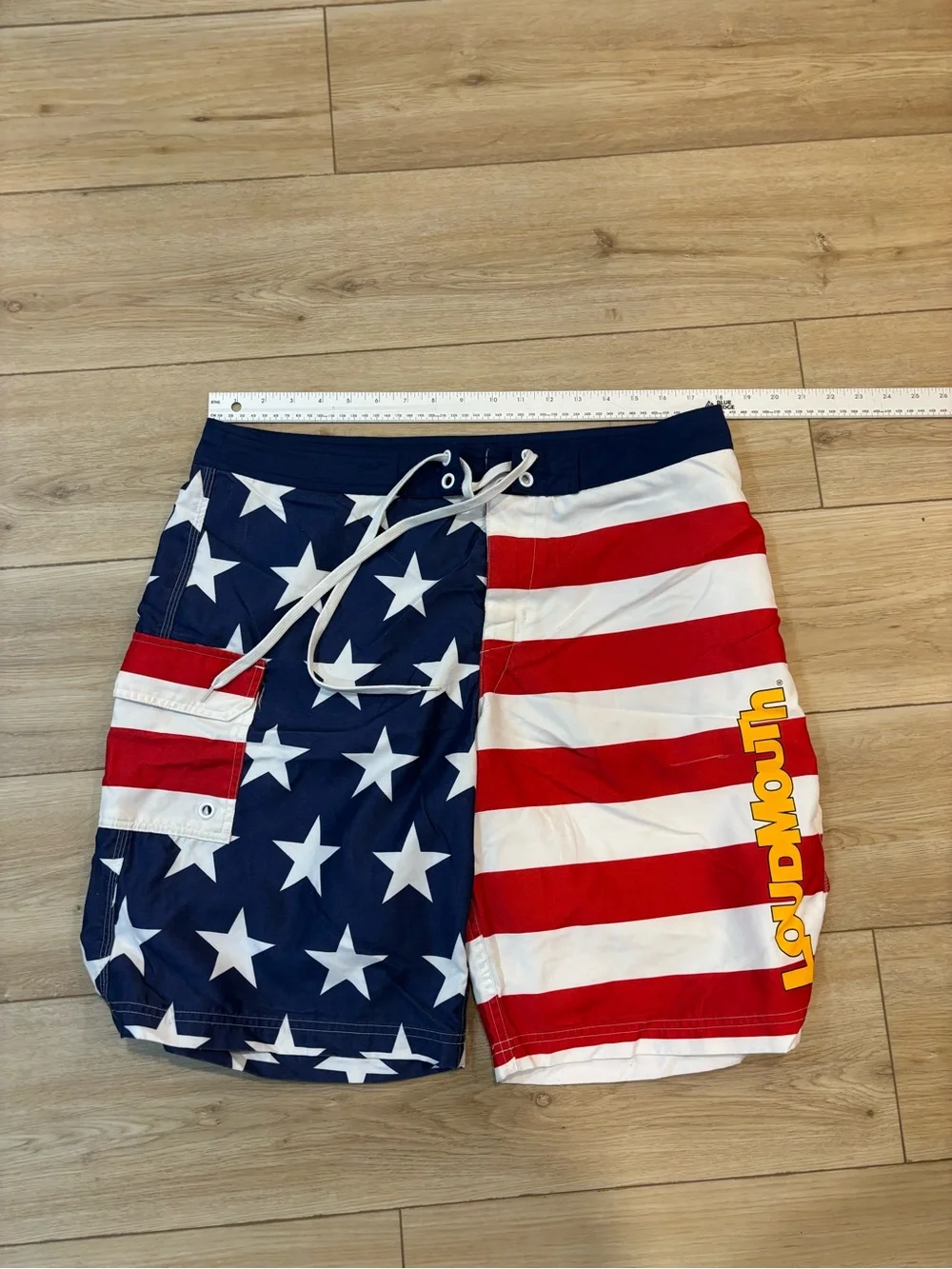 🏅🏅 LOUDMOUTH men’s size 36 USA stars & stripes swim trunks golf